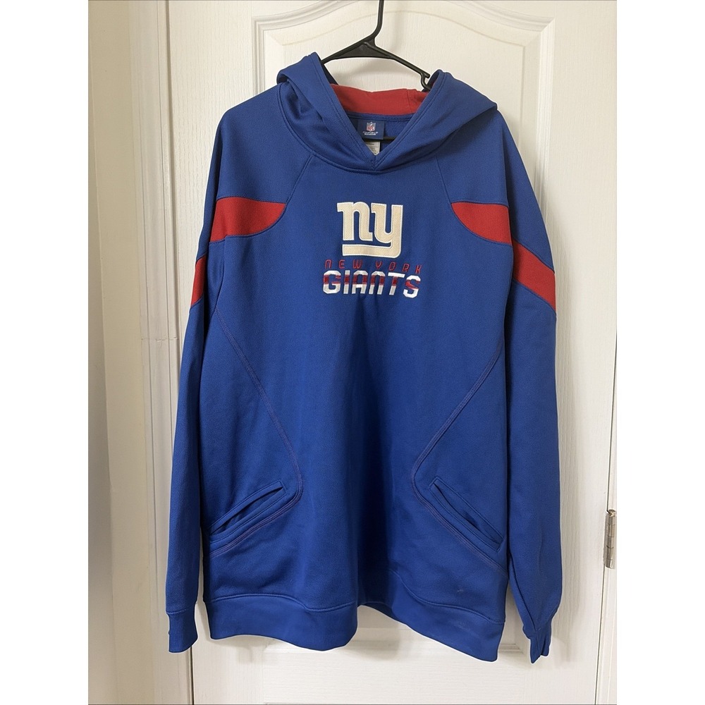 New York Giants Size 2XL Men's Reebok On Field NFL blue hoodie pullover